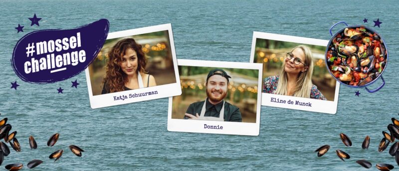 Bekende influencers gaan Mosselchallenge aan